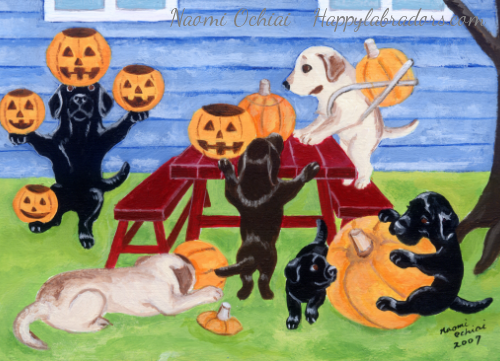 Halloween Labradors Painting