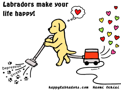Funny and Cute Yellow Labrador Cartoon