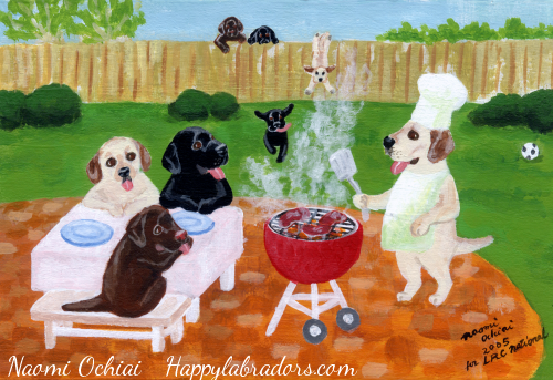 BBQ Party Labradors Painting
