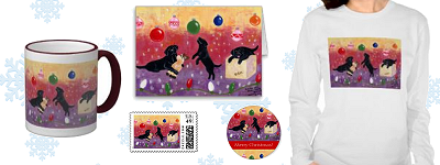 Whimsical Black Labrador Retriever Christmas Products