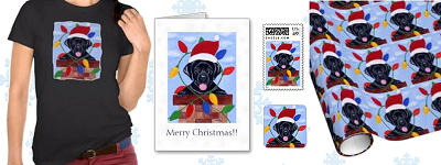 Whimsical Black Labrador Puppy Christmas Products