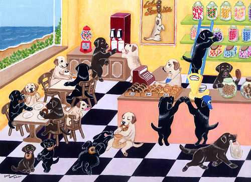Candy Shop Labradors Painting