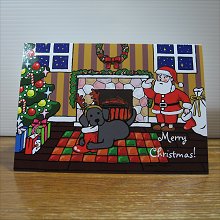 Black Labrador Cartoon Christmas Card from Zazzle