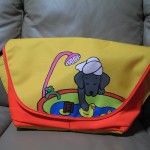 Black Labrador Cartoon Rickshaw Messenger Bag