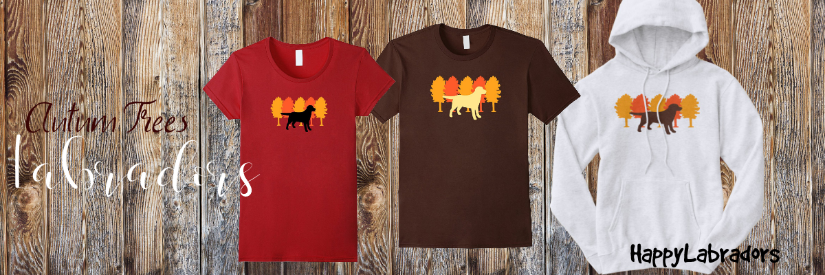 Autumn Trees Labradors T-shirts and Hoodies by HappyLabradors