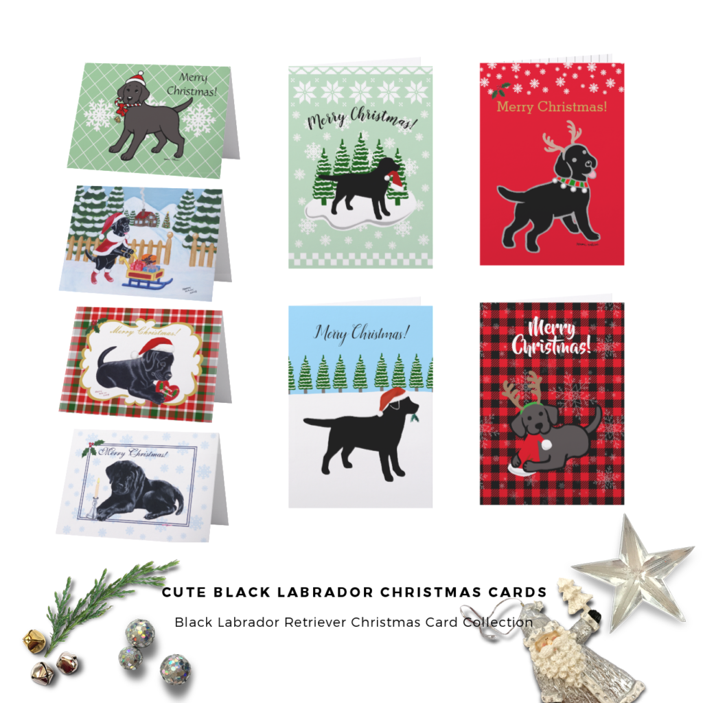 Cute Black Labrador Retriever Christmas Card Collection by HappyLabradors