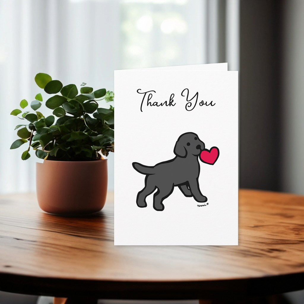 Black Labrador Puppy Thank You Card