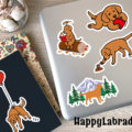 Fox Red Labrador Cartoon Stickers