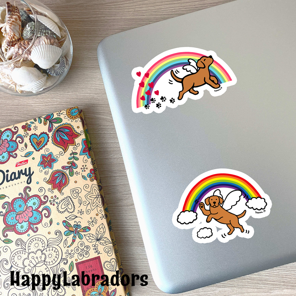 Fox Red Labrador Rainbow Bridge Stickers