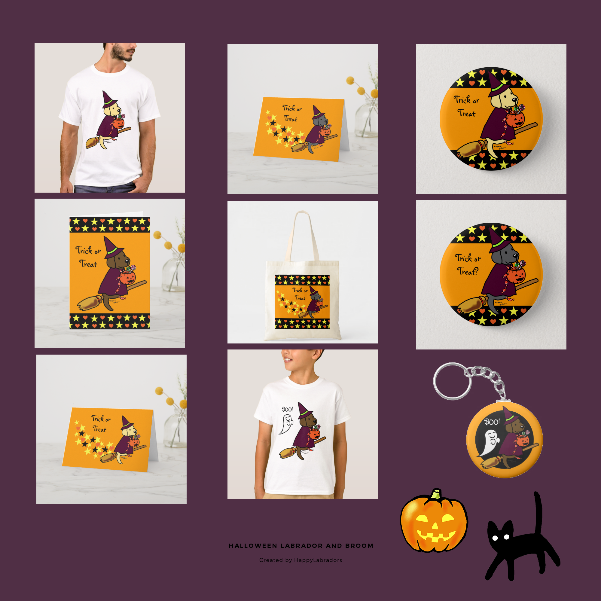 Halloween Labrador Retriever and Bloom Collection by HappyLabradors @zazzle