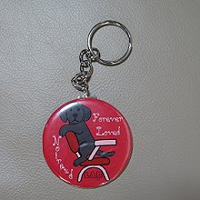 Black Labrador Cartoon Keychain from Zazzle