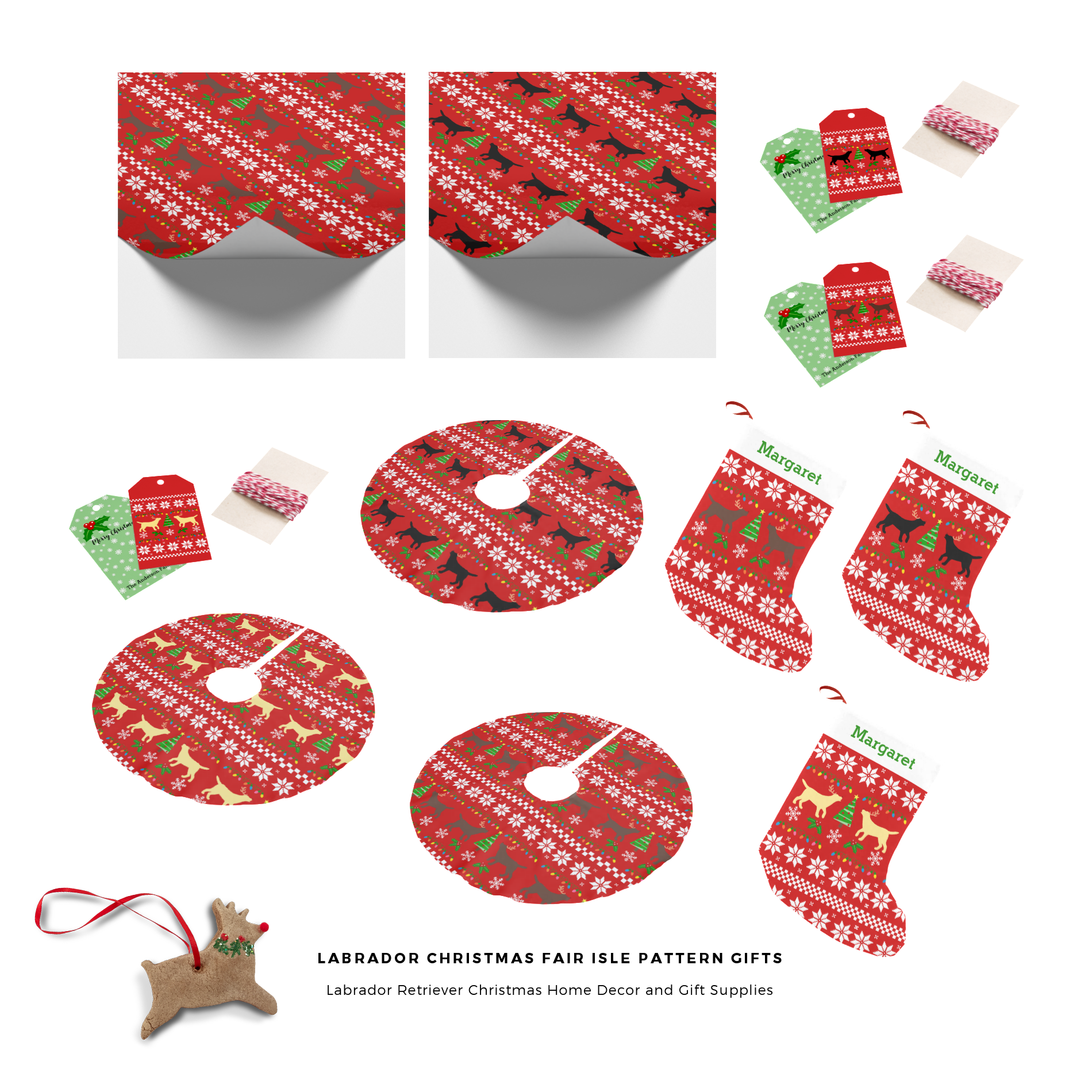 Christmas Labrador Retriever Fair Isle Pattern Gift Ideas by HappyLabradors @zazzle