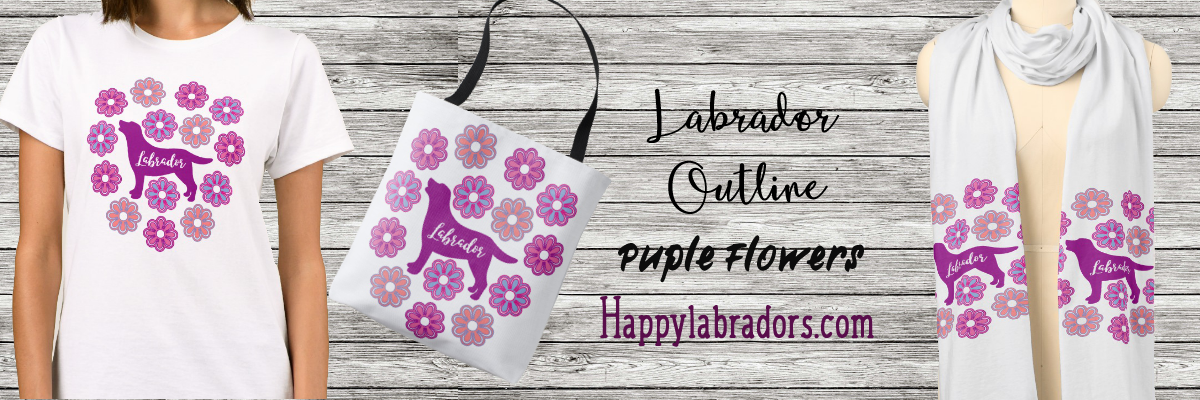 Labrador Retriever Outline (Silhouette) Purple Flowers Gifts for Women @zazzle